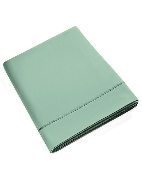 Drap Plat en percale de coton celadon