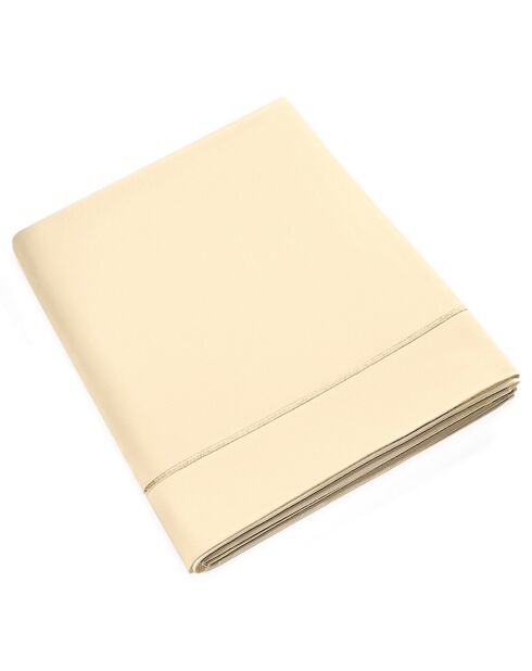 Drap Plat en percale de coton ivoire