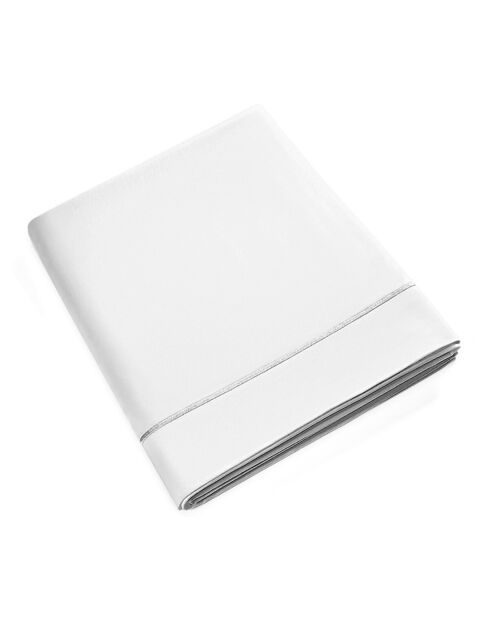 Drap Plat en percale de coton neige