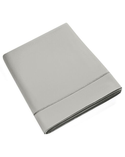 Drap Plat en percale de coton perle