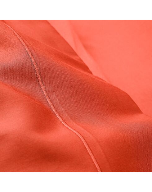 Drap Plat en percale de coton terracotta