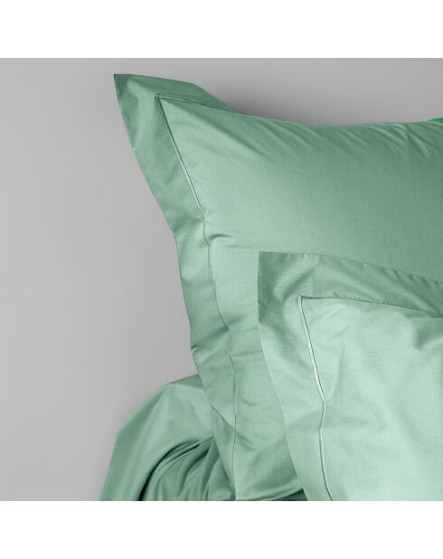Taie d'oreiller en percale de coton celadon