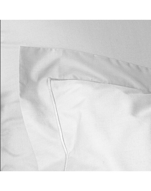 Taie d'oreiller en percale de coton neige