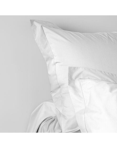 Taie d'oreiller en percale de coton neige