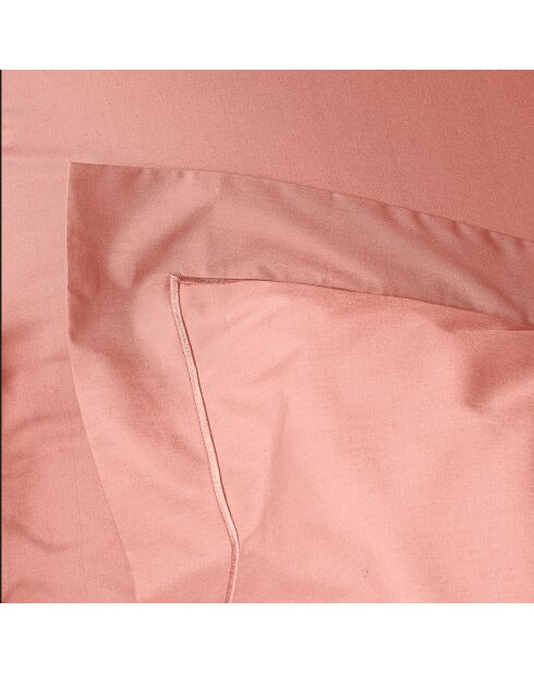Taie d'oreiller en percale de coton rose poudré