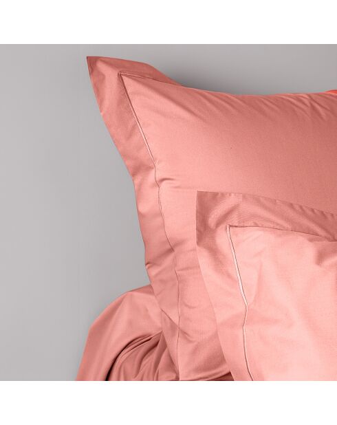 Taie d'oreiller en percale de coton rose poudré