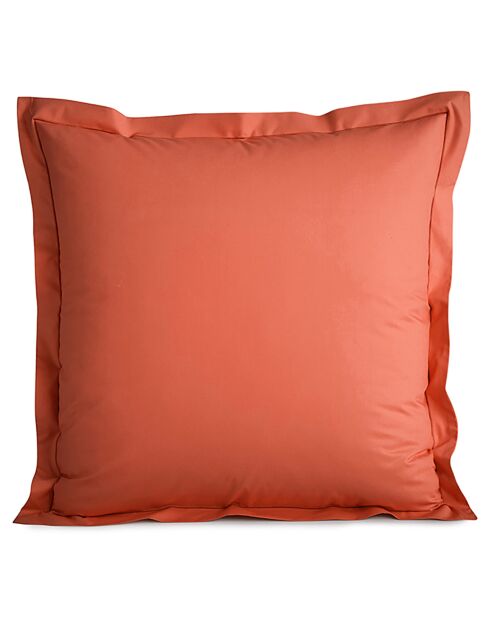 Taie d'oreiller en percale de coton terracotta
