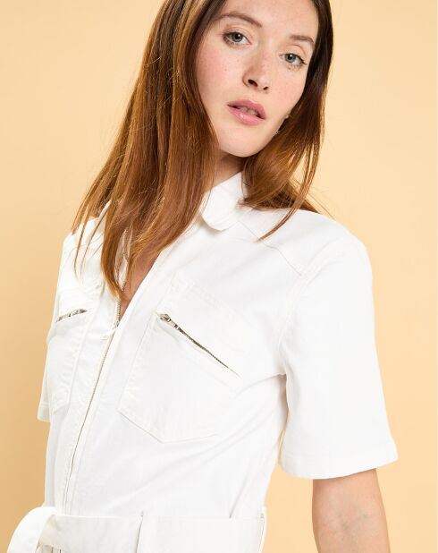 Tuta Erin in denim bianco