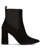 Bottines en Velours de Cuir Bigliana 90 noires - Talon 9 cm