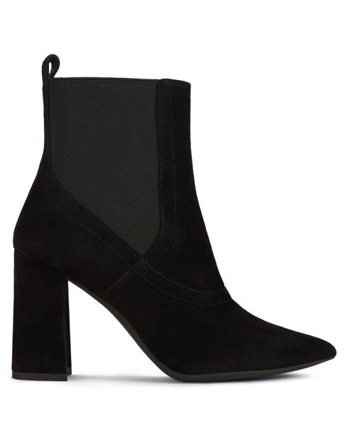 Chelsea Boots en Velours de Cuir Bigliana 90 noires - Talon 9 cm