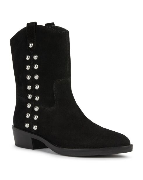 Boots en Velours de Cuir Teoclea noires