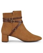 Bottines en Velours de Cuir Pheby 50 cognac - Talon 5 cm