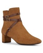 Bottines en Velours de Cuir Pheby 50 cognac - Talon 5 cm