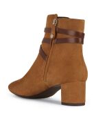 Bottines en Velours de Cuir Pheby 50 cognac - Talon 5 cm