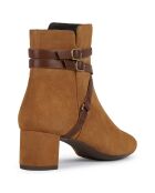 Bottines en Velours de Cuir Pheby 50 cognac - Talon 5 cm