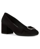 Escarpins en Velours de Cuir Eleana noirs - Talon 6 cm