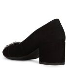 Escarpins en Velours de Cuir Eleana noirs - Talon 6 cm