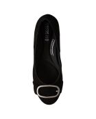 Escarpins en Velours de Cuir Eleana noirs - Talon 6 cm