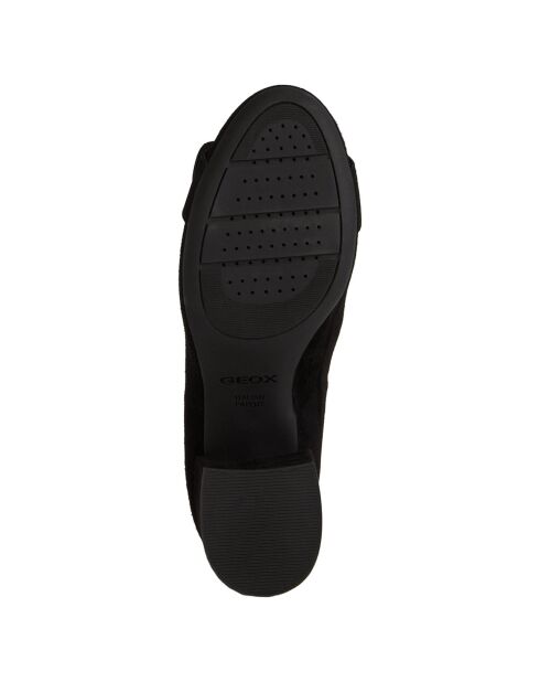 Escarpins en Velours de Cuir Eleana noirs - Talon 6 cm