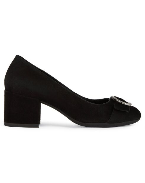 Escarpins en Velours de Cuir Eleana noirs - Talon 6 cm