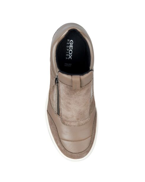 Baskets en Velours de Cuir Maurica taupe foncé - Talon 8 cm