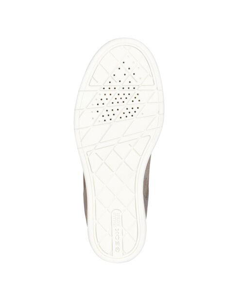 Baskets en Velours de Cuir Maurica taupe foncé - Talon 8 cm