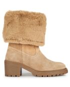 Boots en Velours de Cuir Damiana toffee/beige - Talon 6.5 cm