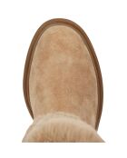 Boots en Velours de Cuir Damiana toffee/beige - Talon 6.5 cm