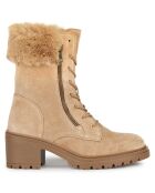 Boots en Velours de Cuir Damiana toffee/beige - Talon 6.5 cm