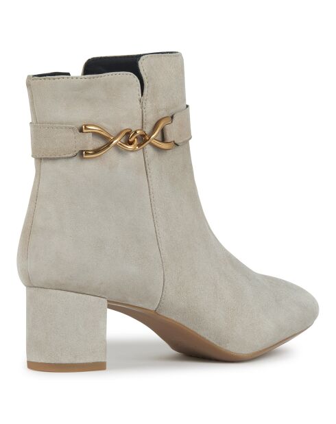 Bottines en Velours de Cuir Pheby 50 sable - Talon 5 cm