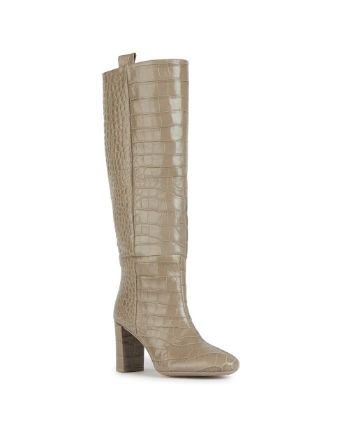 Bottes en Cuir Pheby 80 sable - Talon 8 cm