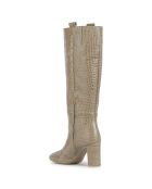 Bottes en Cuir Pheby 80 sable - Talon 8 cm