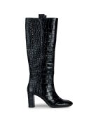 Bottes en Cuir Pheby 80 noires - Talon 8 cm