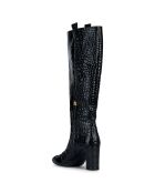 Bottes en Cuir Pheby 80 noires - Talon 8 cm