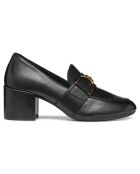 Mocassins en Cuir Eleana noirs - Talon 6 cm