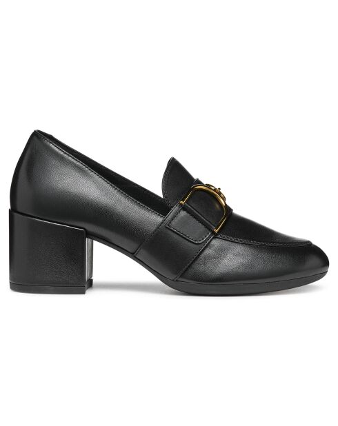 Mocassins en Cuir Eleana noirs - Talon 6 cm