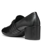 Mocassins en Cuir Eleana noirs - Talon 6 cm