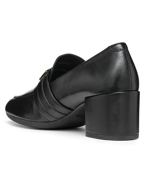 Mocassins en Cuir Eleana noirs - Talon 6 cm