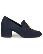 Mocassins en Velours de Cuir Eleana jean foncé - Talon 6 cm