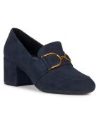 Mocassins en Velours de Cuir Eleana jean foncé - Talon 6 cm