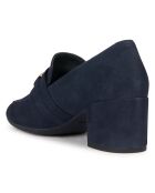 Mocassins en Velours de Cuir Eleana jean foncé - Talon 6 cm