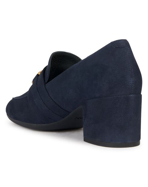 Mocassins en Velours de Cuir Eleana jean foncé - Talon 6 cm