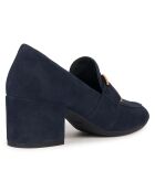 Mocassins en Velours de Cuir Eleana jean foncé - Talon 6 cm