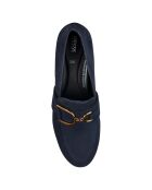 Mocassins en Velours de Cuir Eleana jean foncé - Talon 6 cm