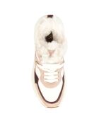 Baskets en Cuir Diamanta blanc/nude  - Talon 5.5 cm