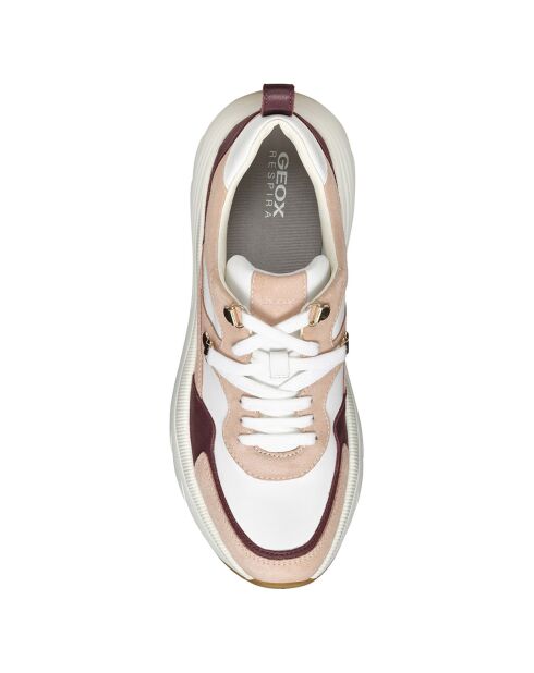 Baskets en Cuir Diamanta blanc/nude - Talon 5.5 cm