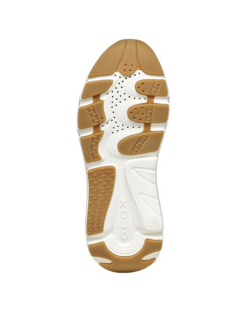 Baskets en Cuir Diamanta blanc/nude - Talon 5.5 cm