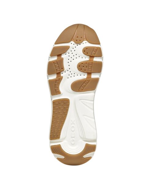 Baskets en Cuir Diamanta blanc/cognac - Talon 5.5 cm