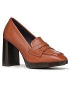 Escarpins en Cuir Teulada cognac - Talon 9.5 cm