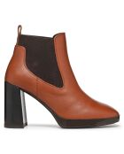 Boots en Cuir Teulada brandy/coffee - Talon 9.5 cm